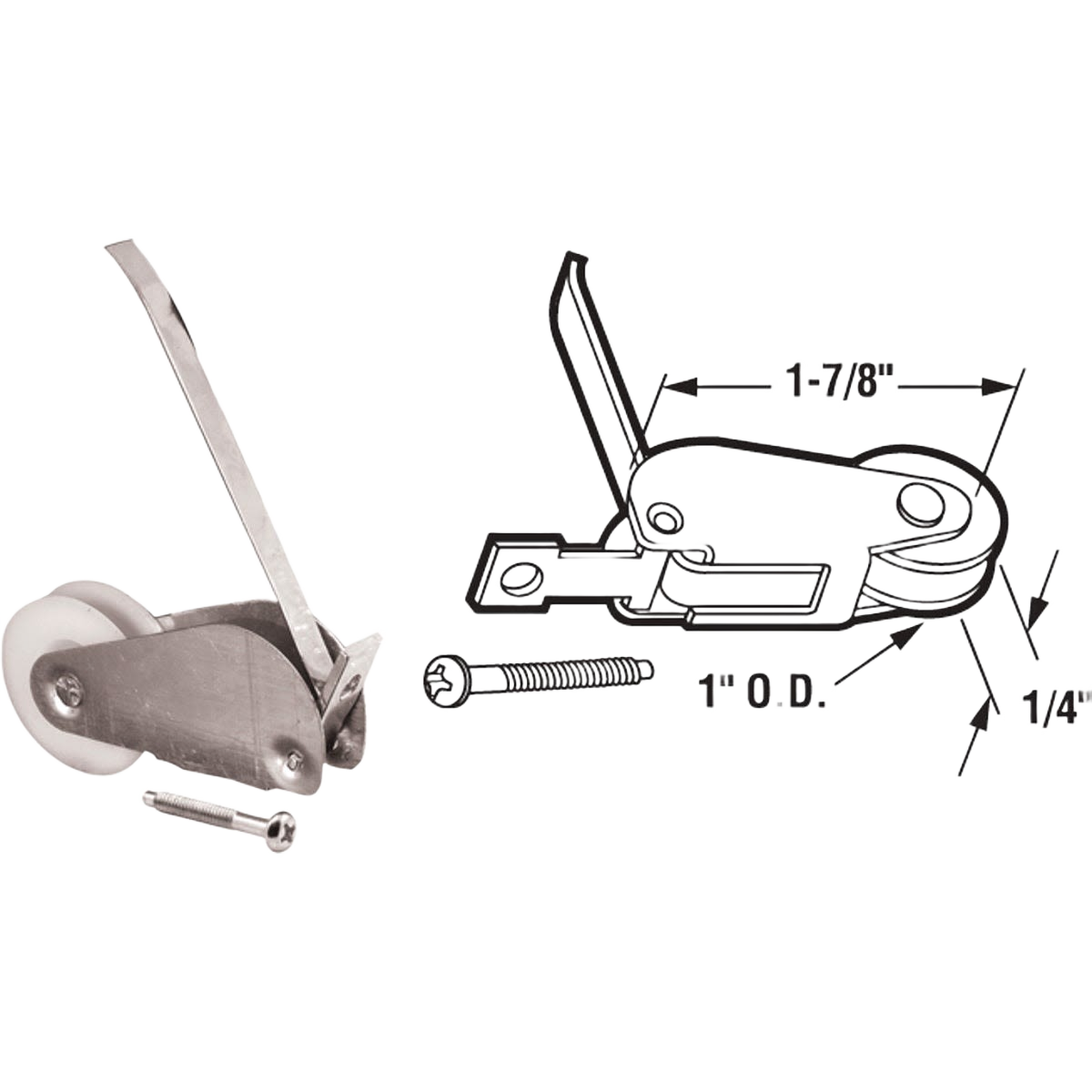 Aluminum spring tension screen door roller with nylon wheel and screws for hardware and home improvement tools under $50 collection