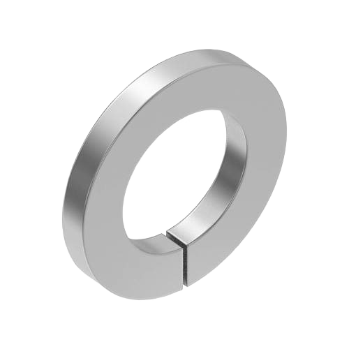Round stainless steel lock washer with a split design for securing fasteners in John Deere hardware parts collection