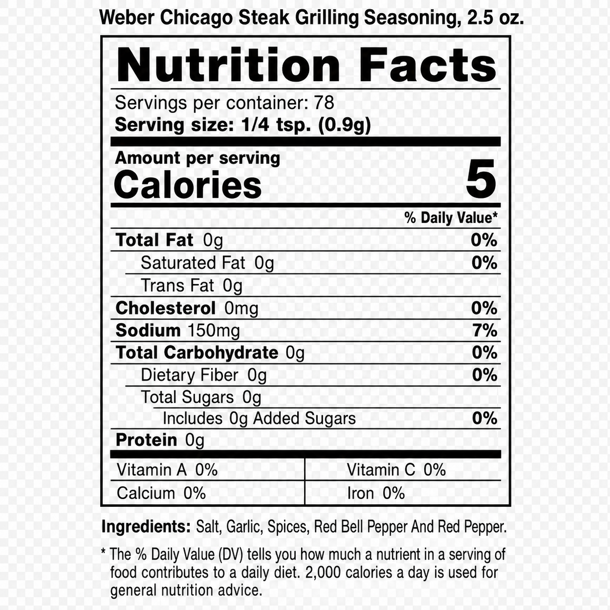Weber Chicago Steak Grilling Seasoning, 2.5 oz.