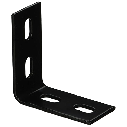 Black heavy-duty corner brace with elongated mounting holes for building hardware and lumber support under $50 collection