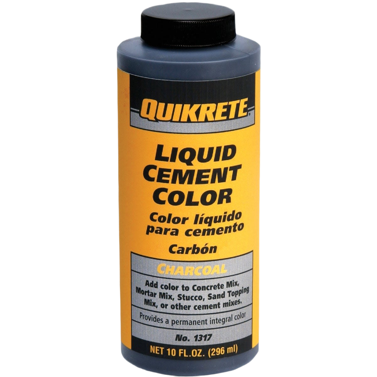 Bottle of charcoal liquid cement color for concrete, mortar, and sand mix projects in sealers and home improvement collections