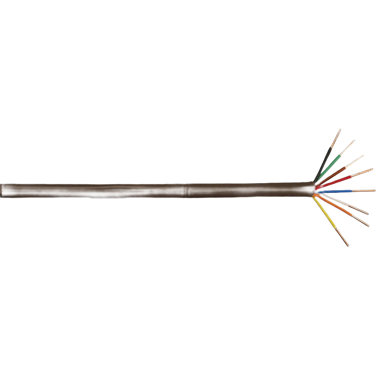 Brown thermostat wire with multiple color-coded 18-gauge copper strands for home improvement and electrical use