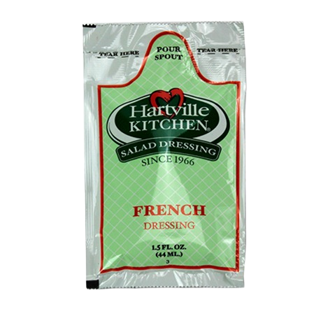 Single-serve Hartville Kitchen French Dressing packet for salads and dipping in a case of 60 from salad dressings collection
