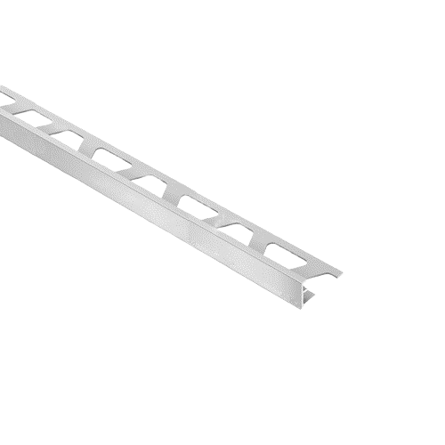 Satin aluminum L channel edging with perforated flange for tile flooring protection and trim in home improvement projects under $50