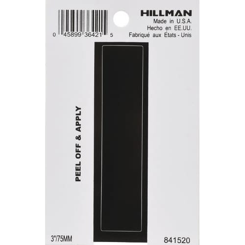 Hillman 3 in. Black Vinyl Die Cut Peel Off Sticker Letter I