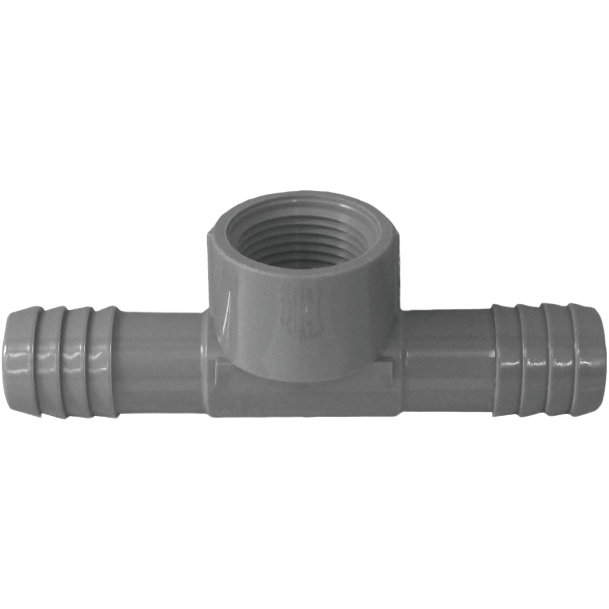Gray polypropylene insert tee with female pipe thread for plumbing in pipes and fittings collection under $50