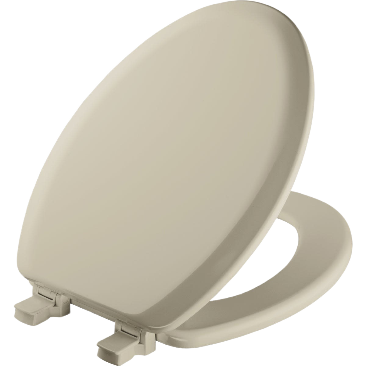 Elongated beige wood toilet seat with high-gloss finish, durable design for bathroom and toilet seat collections