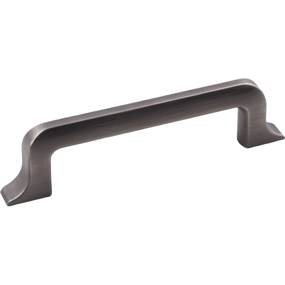 Brushed pewter cabinet pull with sleek curved design for furniture and home improvement projects under $50