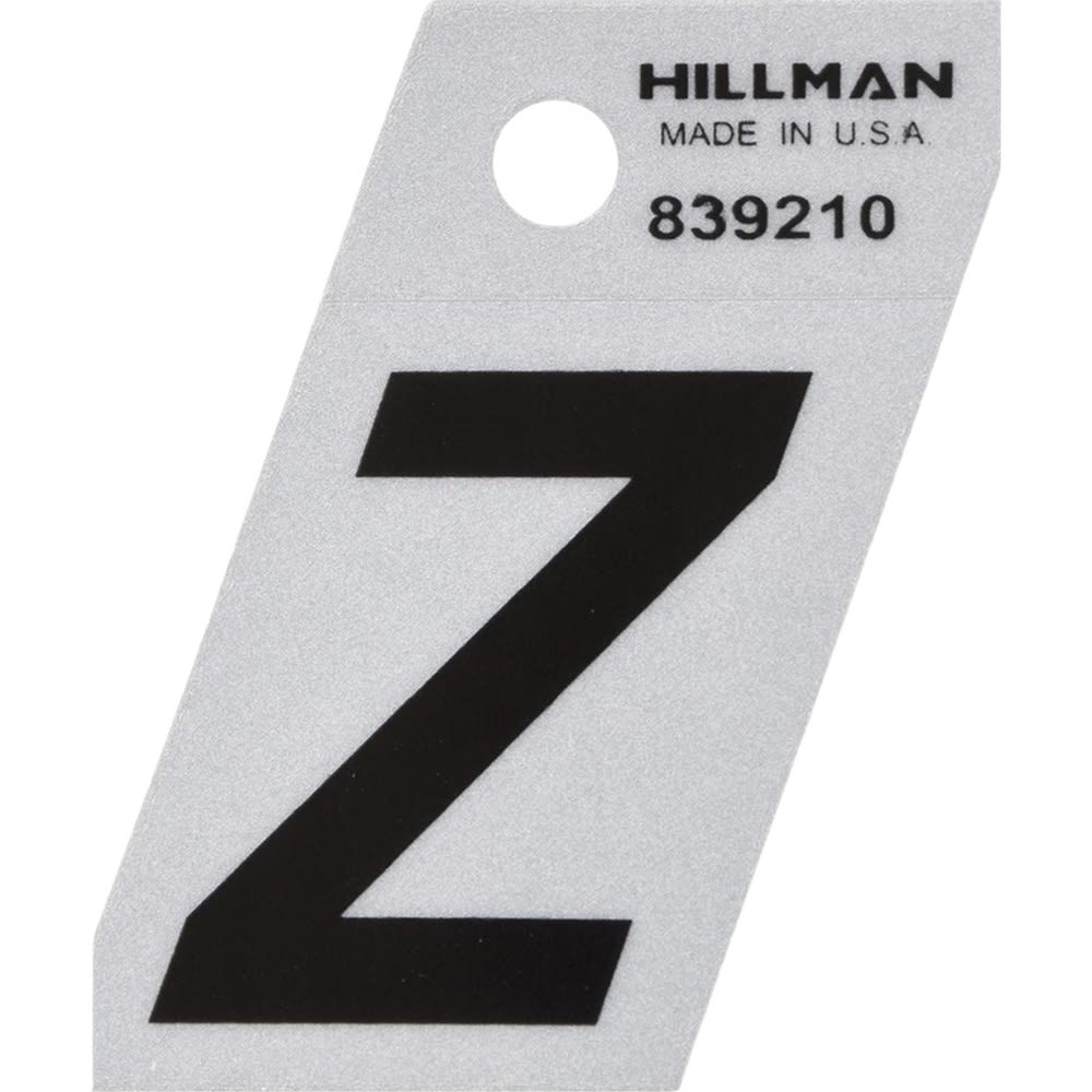 Black reflective Mylar angle cut sticker letter Z for home improvement hardware under $50 collection