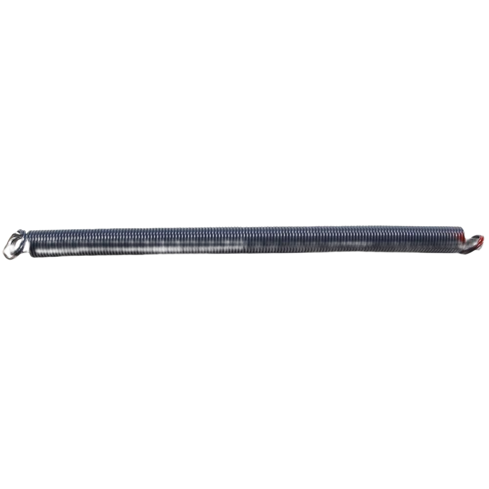Black metal extension spring with safety cables designed for home improvement and hardware applications