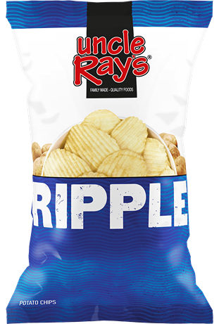 Bag of Uncle Ray's ripple potato chips with thick textured waves from Chips & Snacks and Food & Beverage collections