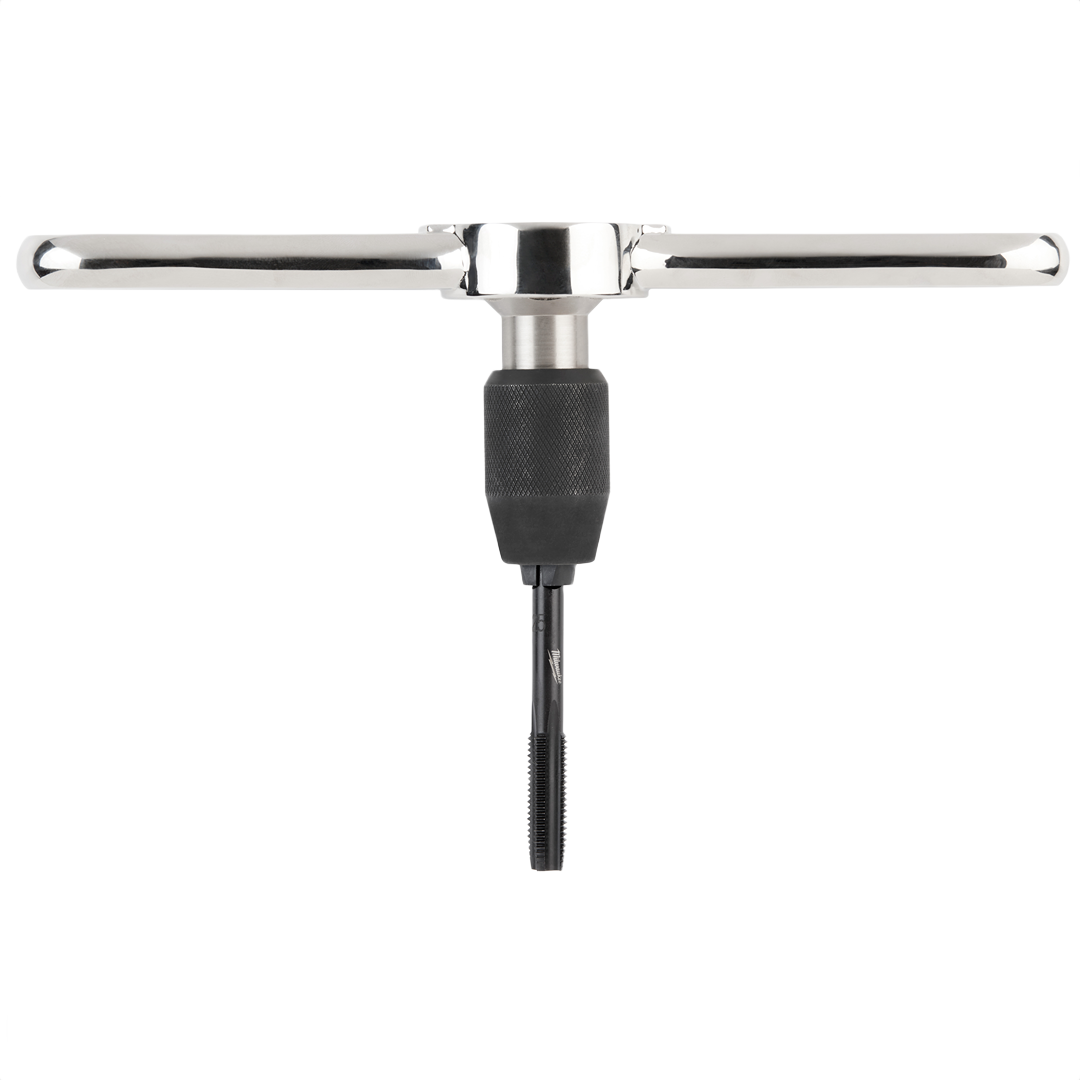 Metal threading handle with tap collet for internal and external threading in tool accessories and power tool collections