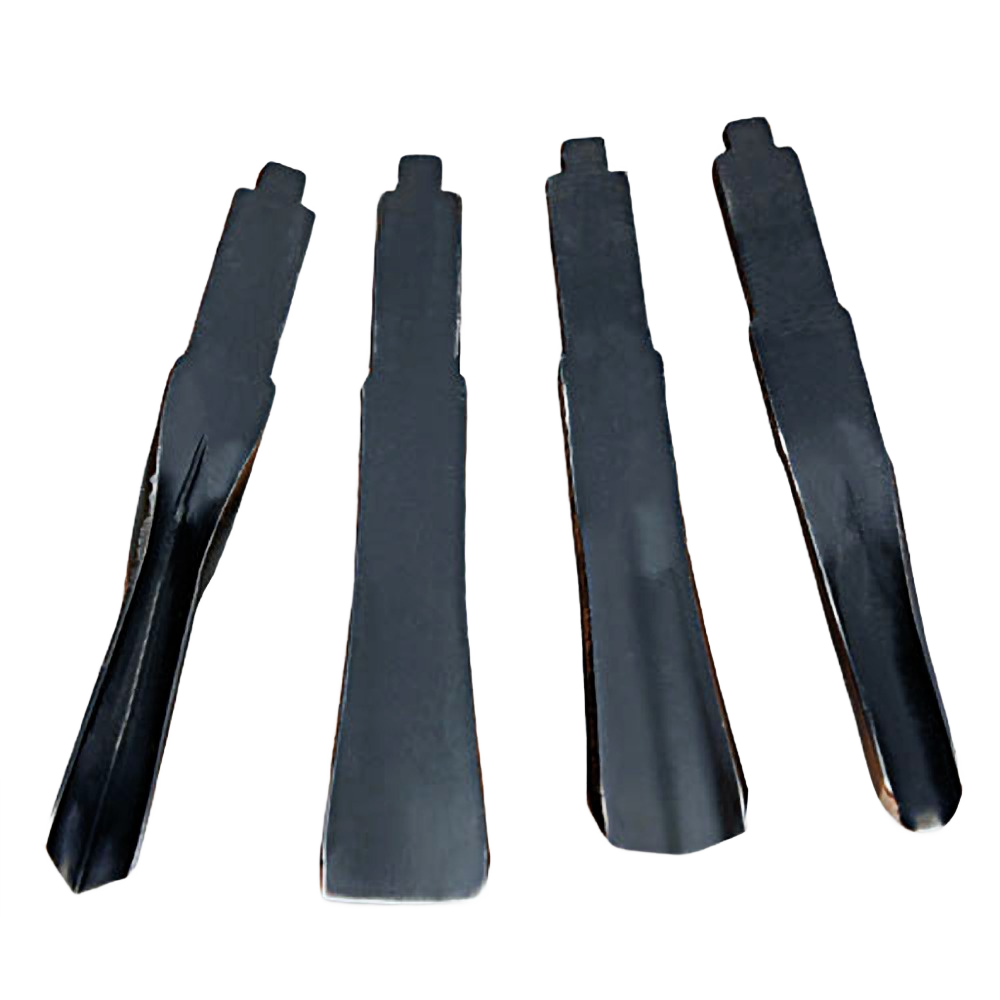 Set of four black power detailing gouges with varying blade shapes for precision woodworking and home improvement tasks
