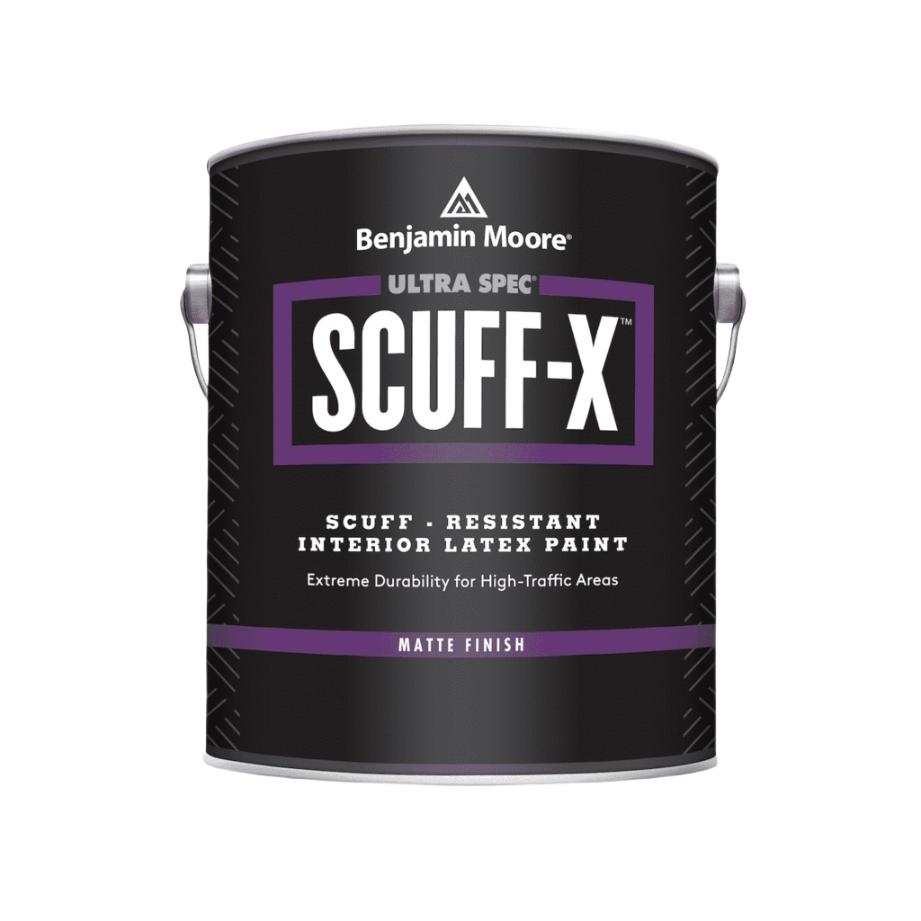 Benjamin Moore matte finish scuff-resistant interior latex paint can for Home Improvement and Interior Paint collections