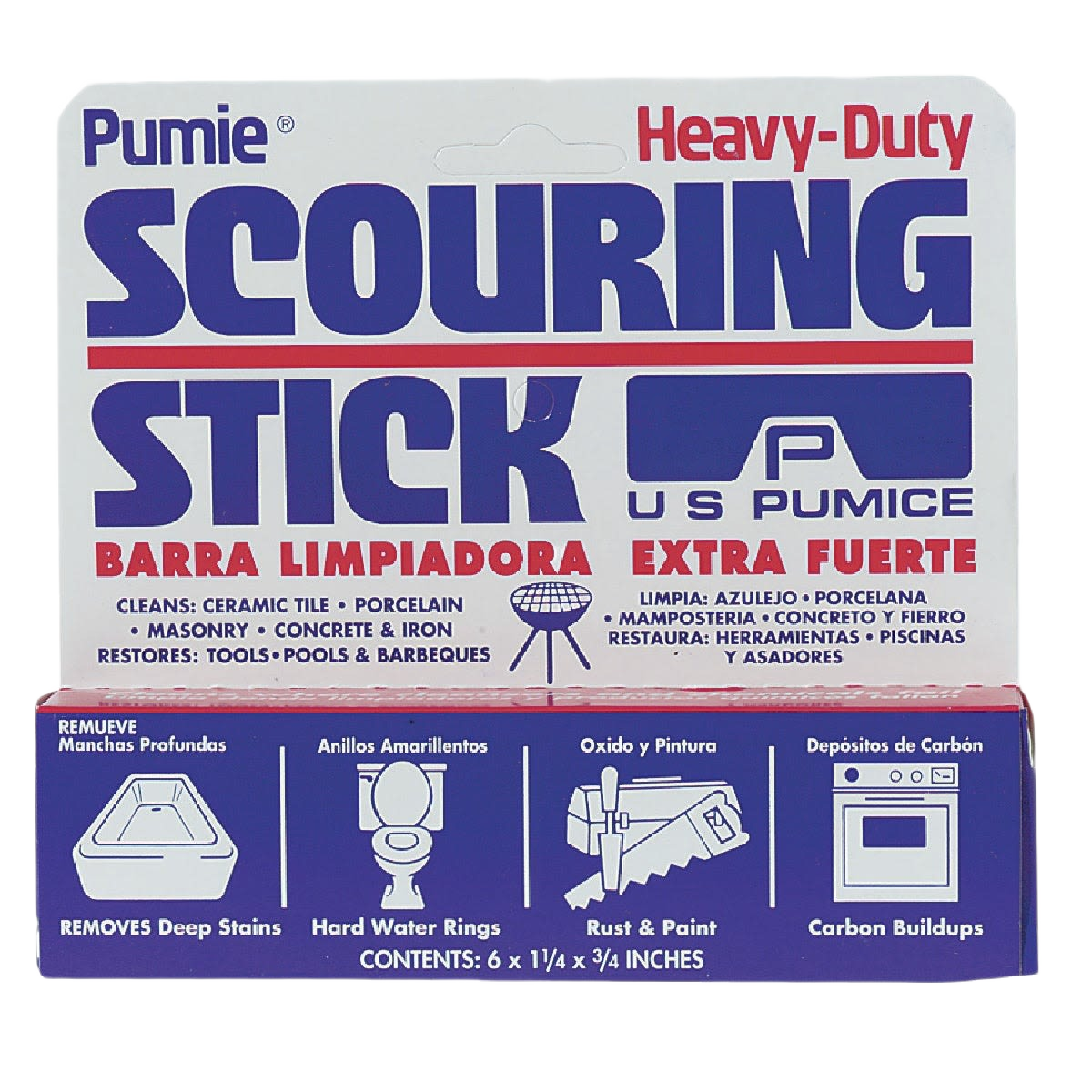 Heavy-duty pumice scouring stick for removing deep stains, rust, and carbon buildup in cleaning tools under $25.