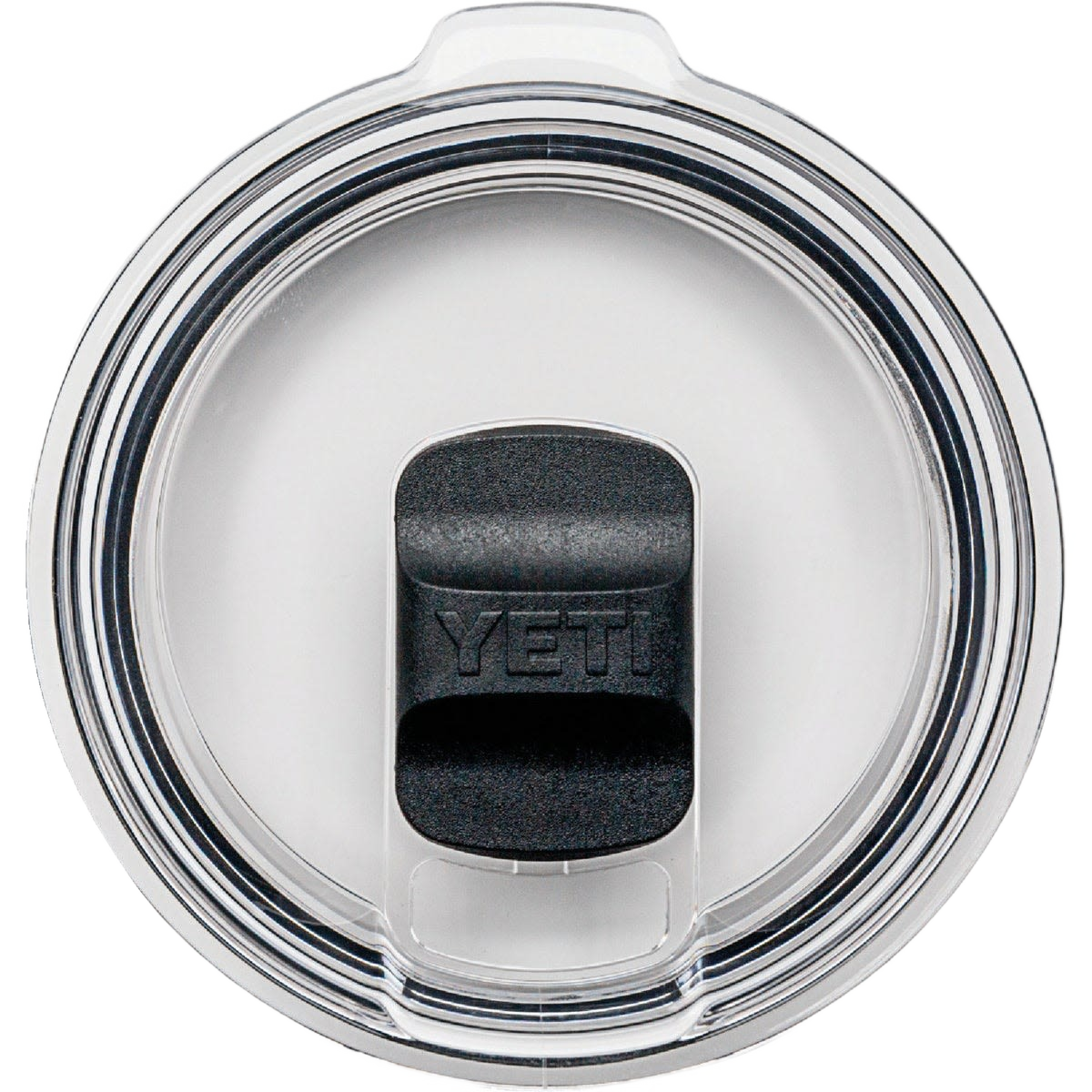 Clear round tumbler lid with black slider closure for secure spill resistance from Drinkware and Kitchen & Kitchenware collections