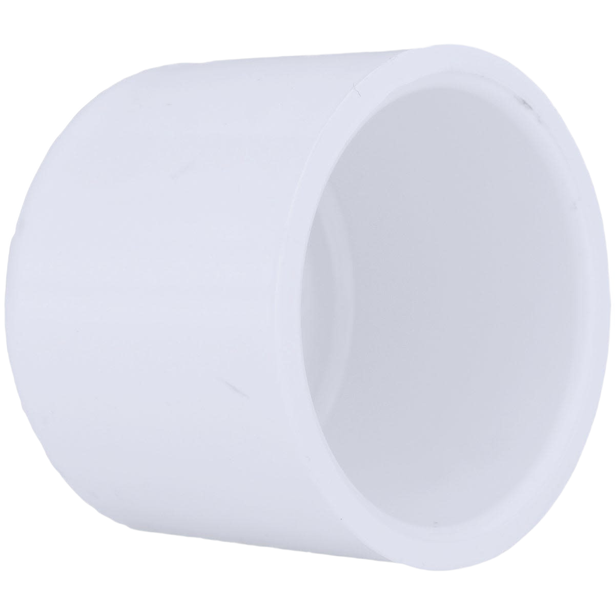 White PVC slip cap for sealing pipe ends in plumbing and pipes & fittings collections under $50 for home improvement projects
