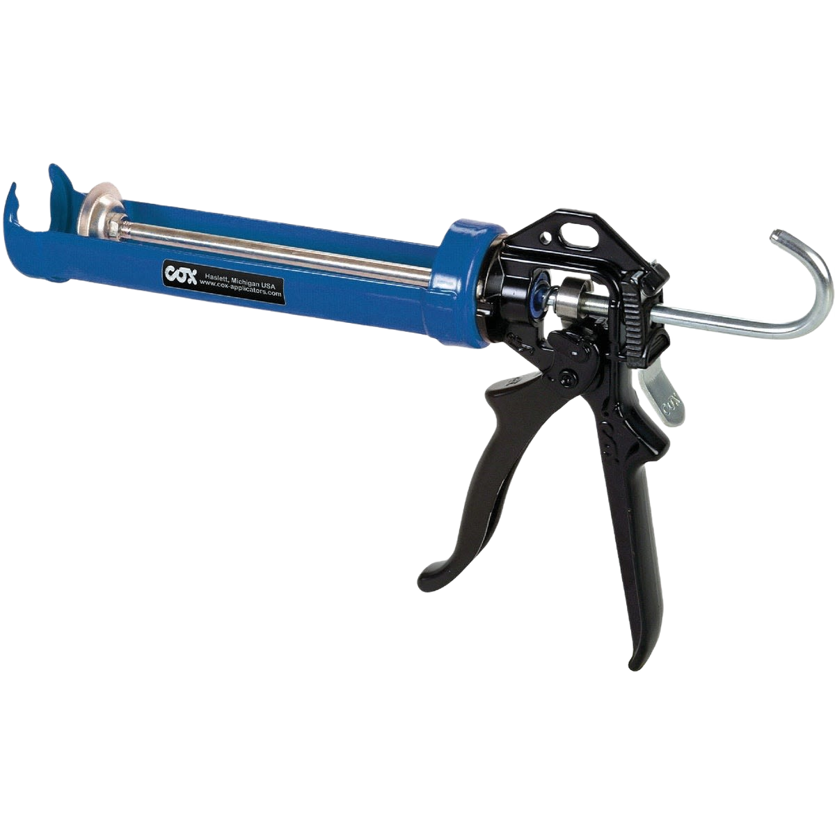 Blue and black professional caulk gun with die-cast zinc alloy body for home improvement and paint supplies under $50 collections