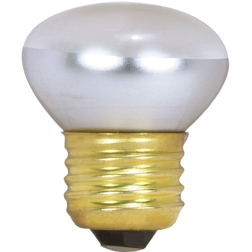 Clear incandescent R14 light bulb with brass medium base for use in lighting and electrical home improvement collections under $50