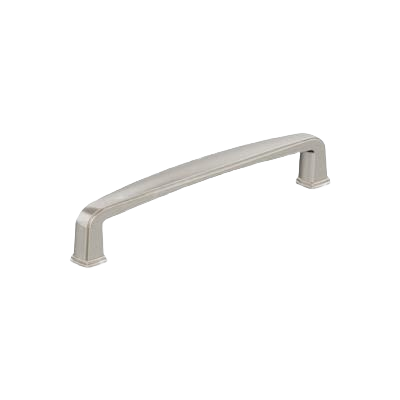 Satin nickel cabinet pull with elegant curved design for home improvement and tools applications