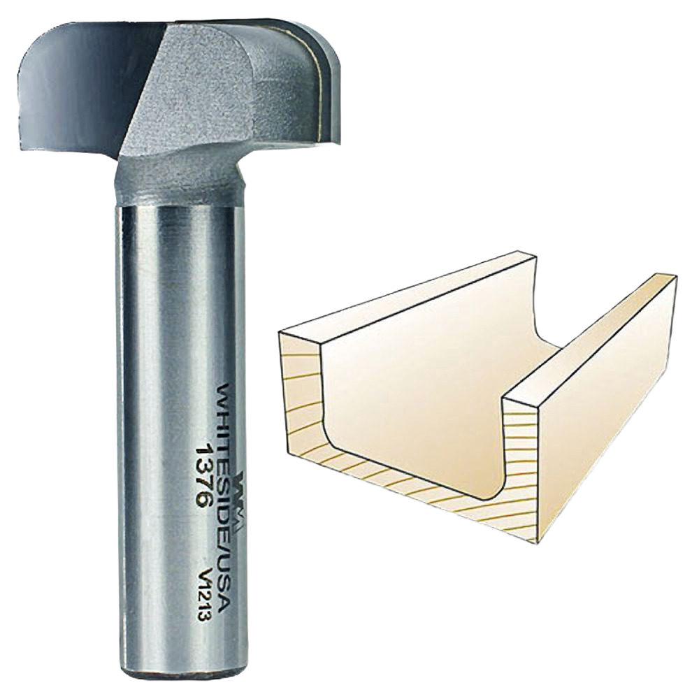 Carbide-tipped Whiteside bowl and tray router bit for woodworking tool accessories and home improvement projects
