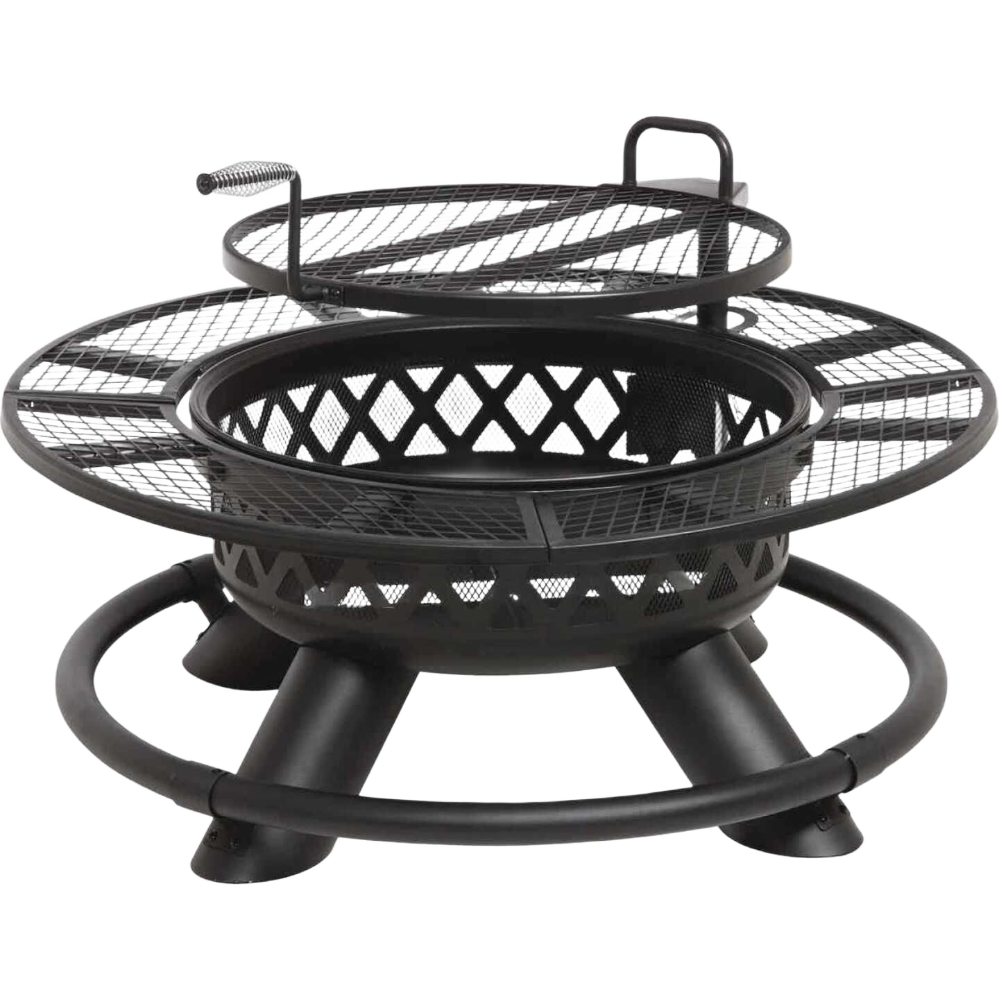 Big Horn Camp Black Round Steel Fire Pit, 47 in.