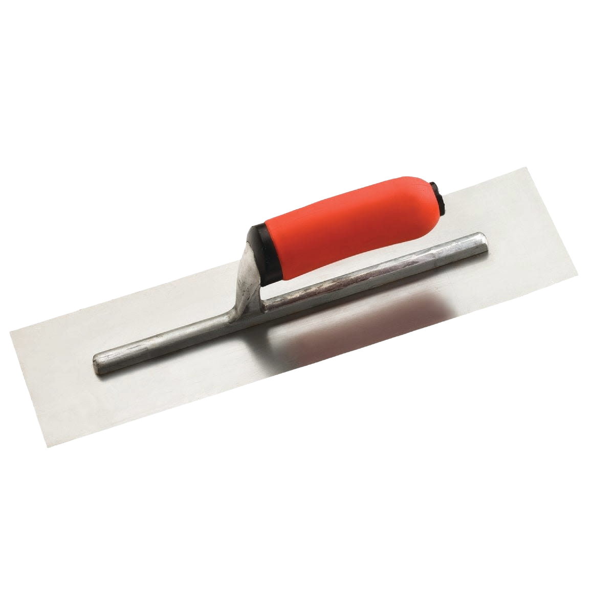 Finishing trowel with tempered steel blade and ergonomic red handle, ideal for home improvement and hand tools collection