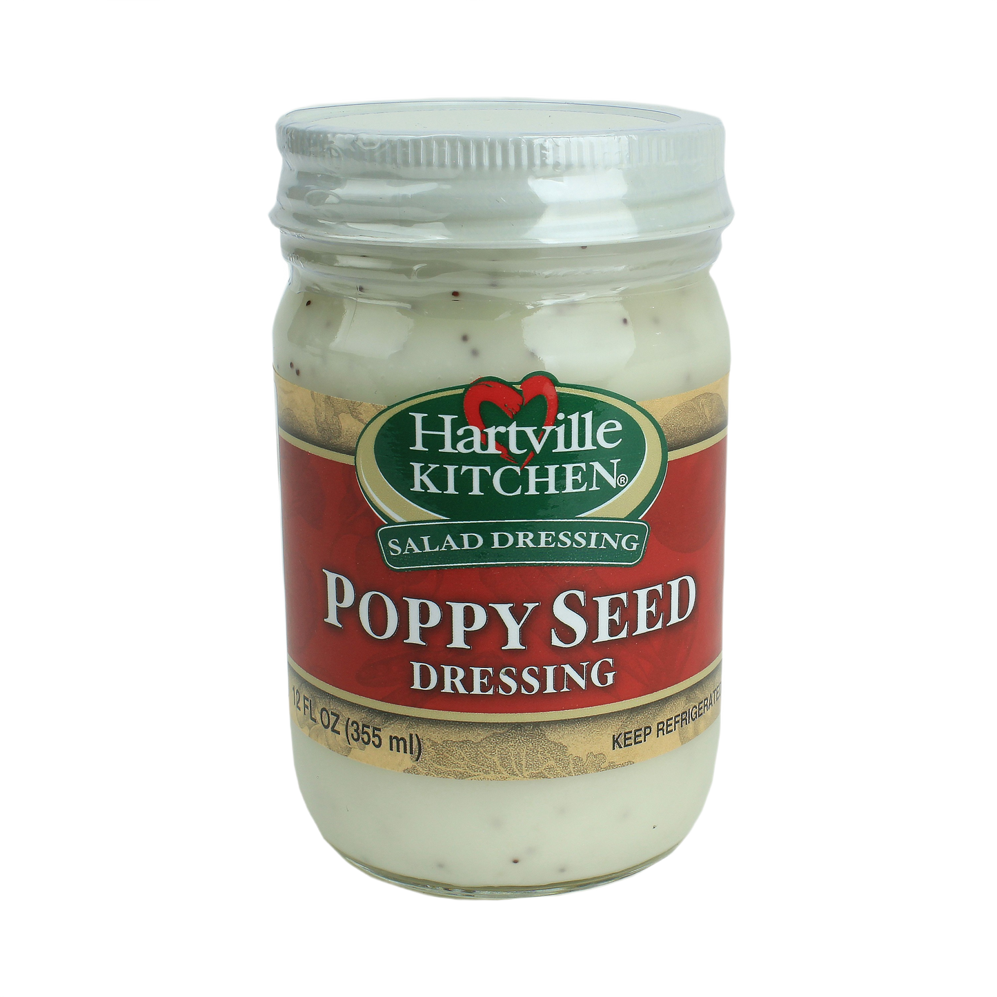 Hartville Kitchen poppy seed salad dressing jar, creamy texture in food and beverage and salad dressings collections