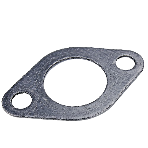 Metal muffler gasket with two bolt holes designed for John Deere Gator models in parts and lubricants category