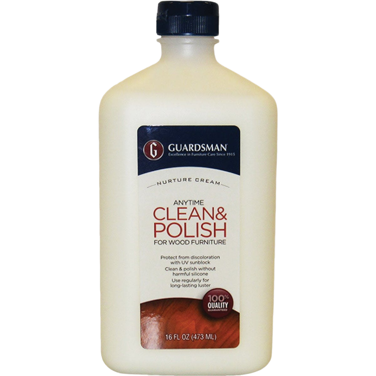 Bottle of Guardsman wood furniture cream for cleaning, polishing, and protecting in cleaning supplies under $50 collections