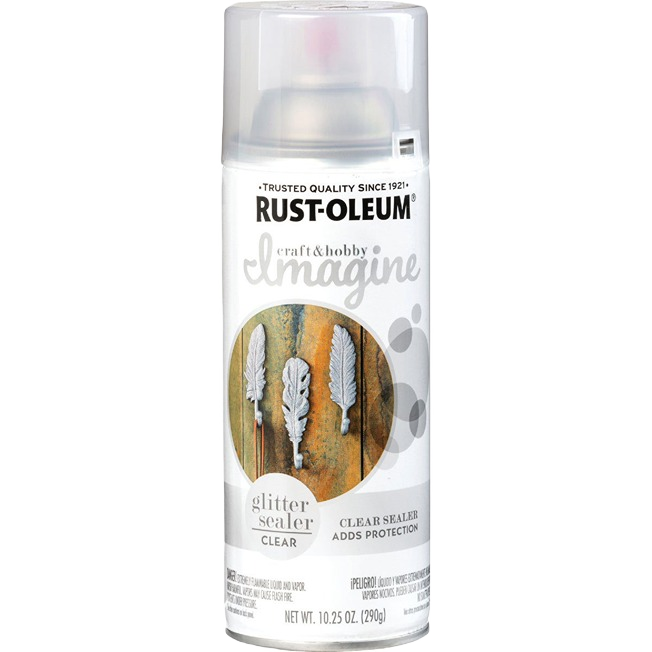 Clear sealer spray paint with glitter finish for crafts and home improvement in Rust Oleum paint supplies collection