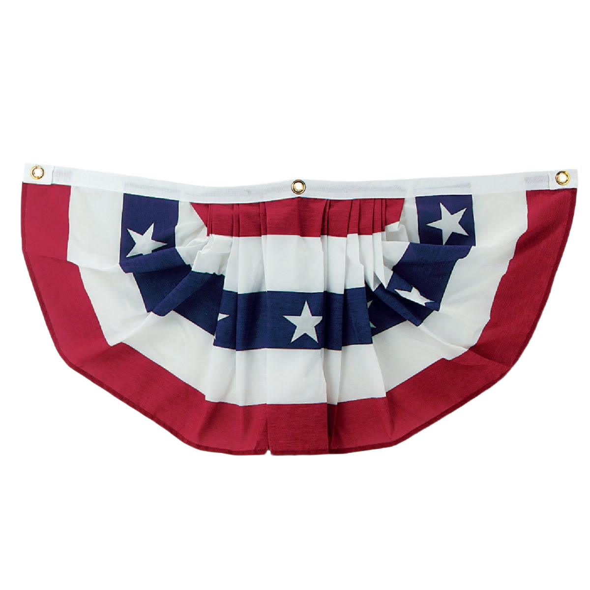 Red, white, and blue polycotton fan flag bunting for outdoor decor and lawn and garden use under $50 collections