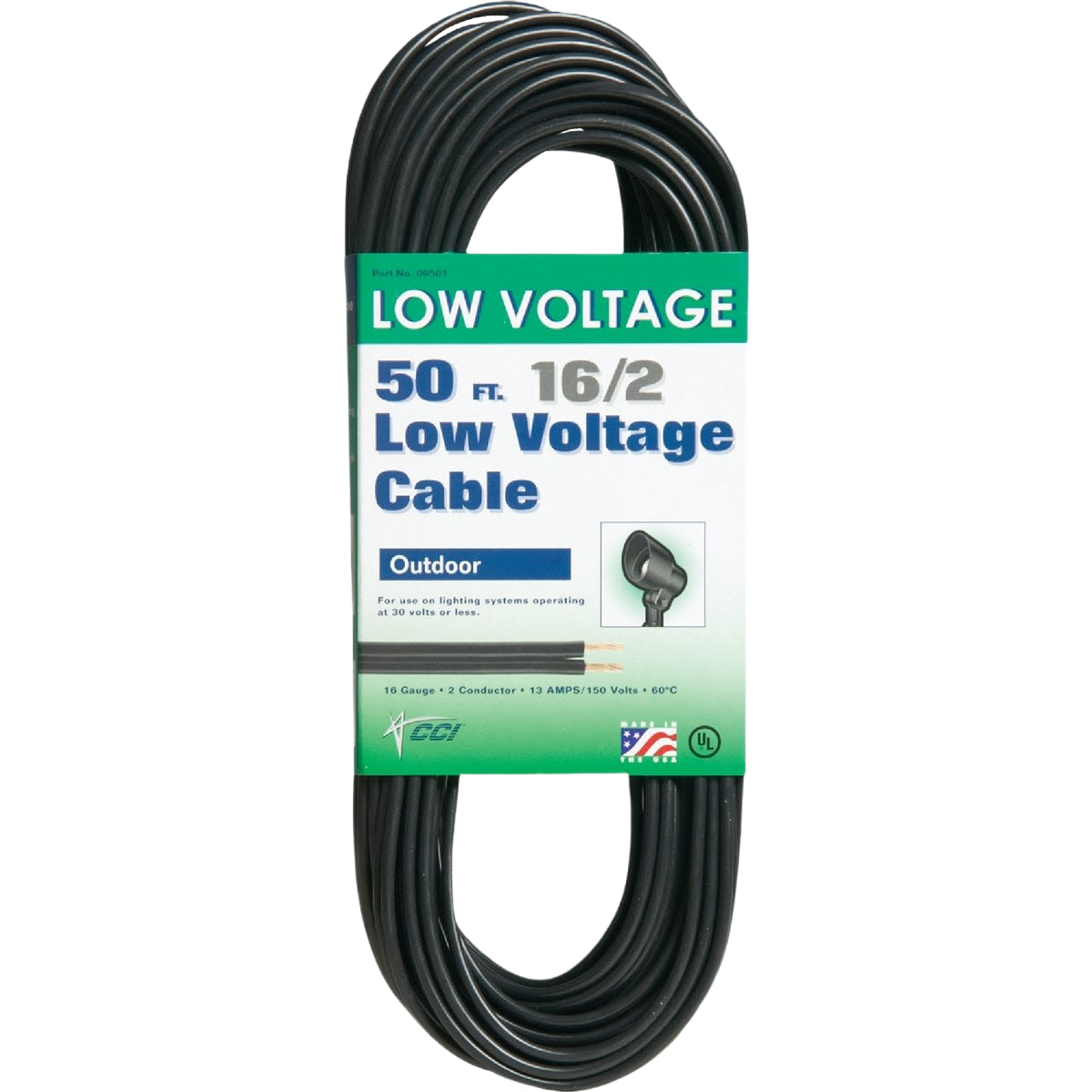 50-foot 16-gauge low voltage cable for outdoor lighting and electrical projects under $50