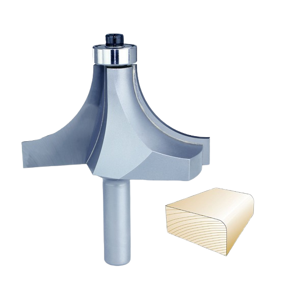 Carbide roundover router bit with 1/2 inch shank for woodworking in tool accessories and power tool collections