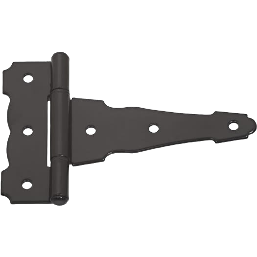 Black ornamental reversible T-hinge with bearing design for doors and gates in hardware and home improvement collections