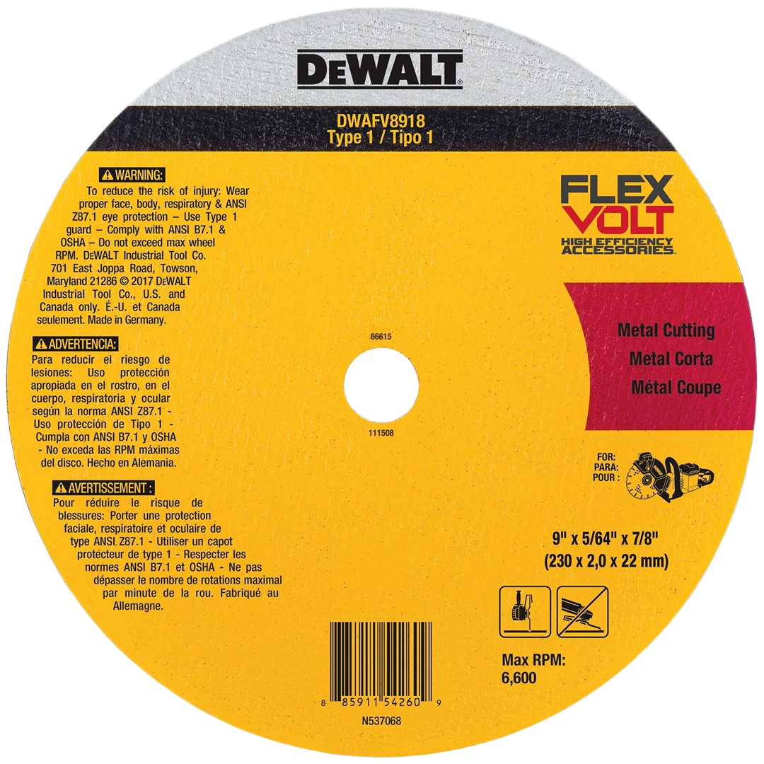 DEWALT FLEXVOLT ceramic cutoff wheel for metal cutting, part of power tool accessories and woodworking tools under $50 collection