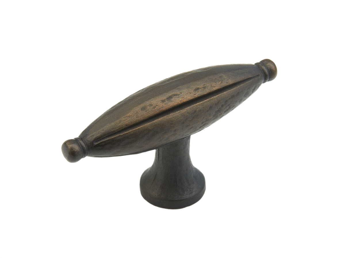 Oval cabinet knob in rustic ancient bronze finish designed for furniture and hardware projects under $50 collections