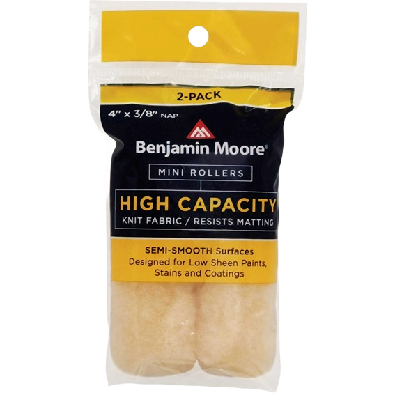 Benjamin Moore 4-inch semi-smooth knit roller covers in 2-pack for low sheen paints in paint supplies collection