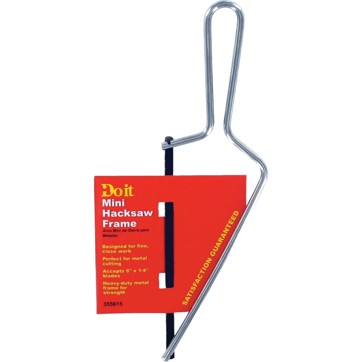 Compact metal mini hacksaw frame with ergonomic handle designed for precise cutting in home improvement projects