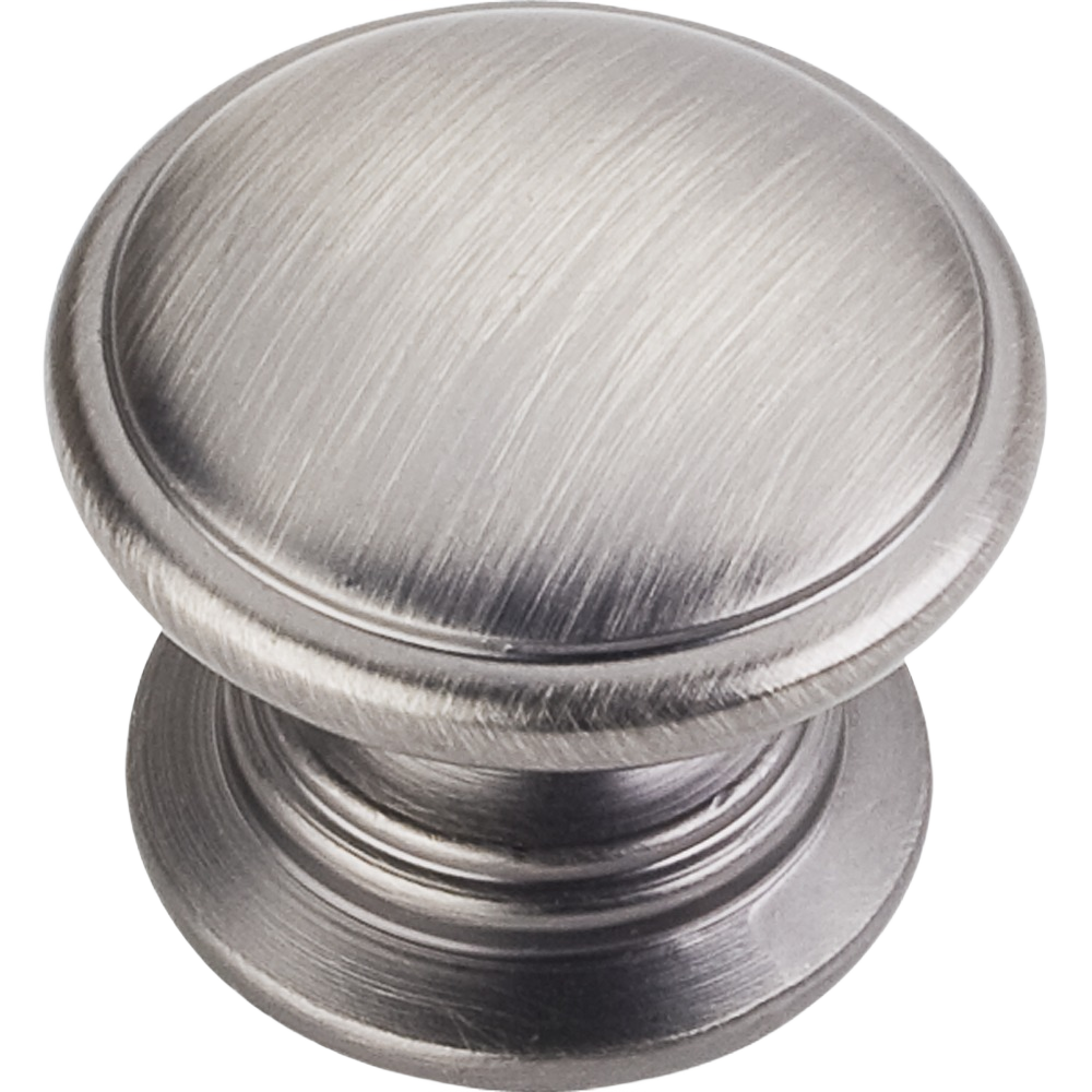 Brushed pewter cabinet knob in classic Durham style for hardware and furniture accessories under $50 category