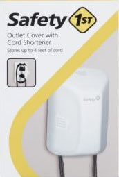 Child safety outlet cover with integrated cord organizer for neat home improvement and electrical safety solutions