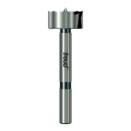 Silver precision Forstner drill bit with serrated edge for smooth flat-bottom holes in power tool accessories collection
