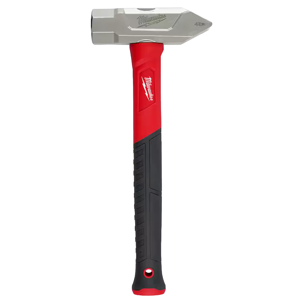 Fiberglass handle cross peen hammer with red and black grip designed for tools and home improvement projects