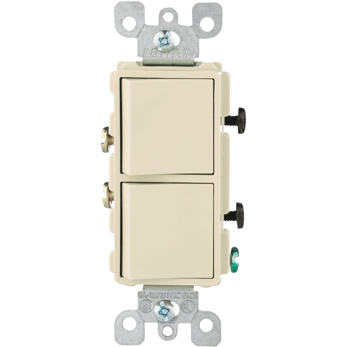 Ivory color single pole duplex wall switch designed for home improvement and electrical control tasks