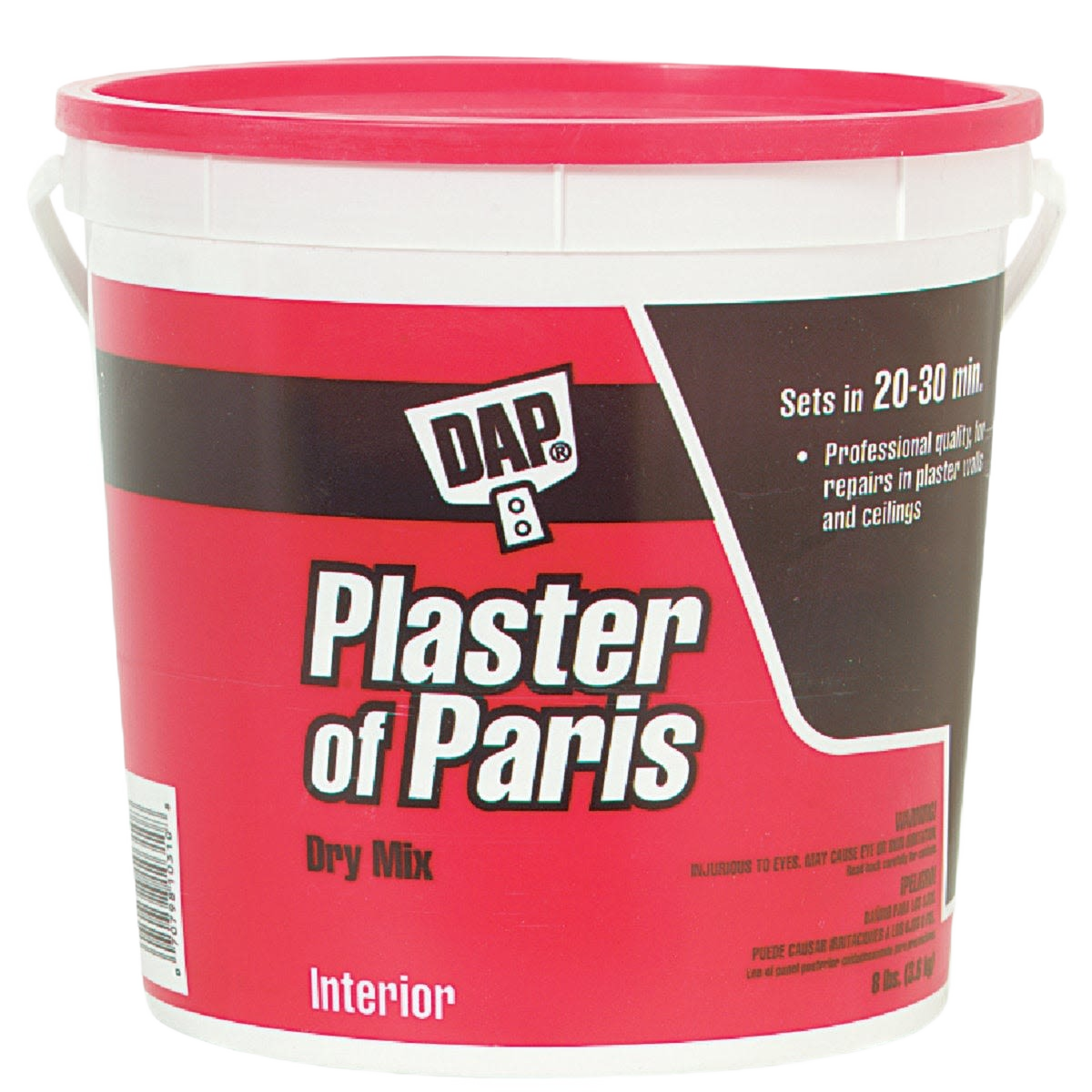 White and red tub of DAP plaster of Paris dry mix for interior patching in home improvement and repair tools under $50