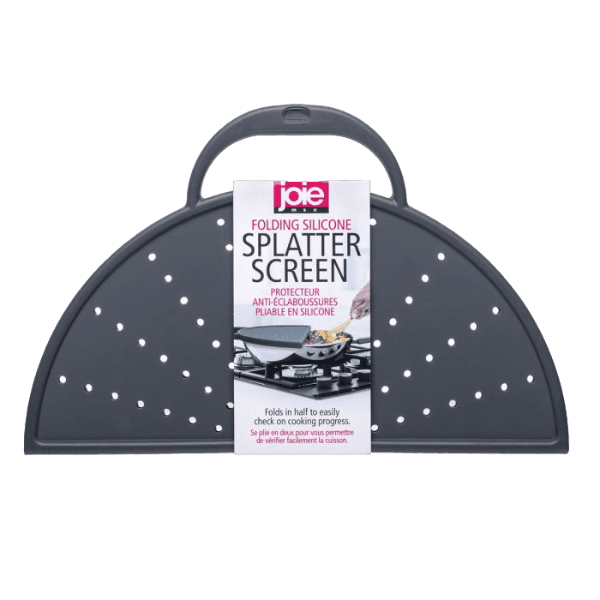 Foldable silicone splatter screen with handle and ventilation holes for kitchen gadgets and cookware protection under $50 collections