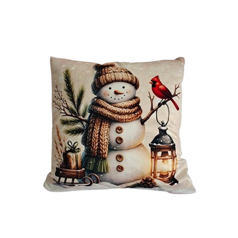 Direct International 18" Snowman w/Cardinal Pillow