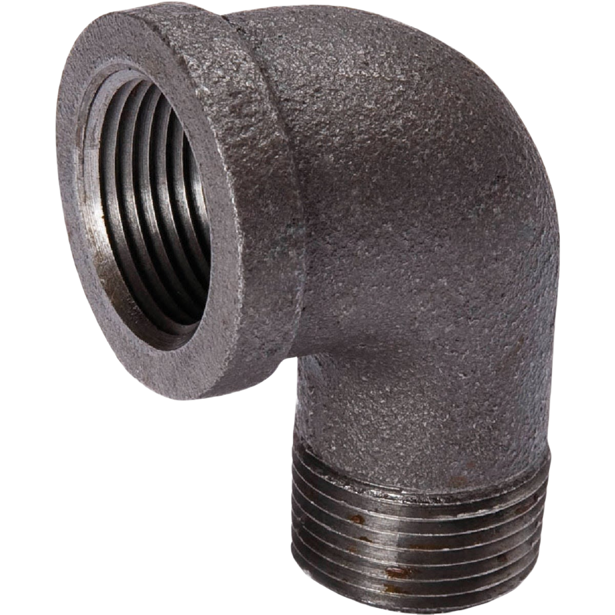 Malleable black iron 90-degree reducing elbow pipe fitting for plumbing and home improvement projects under $50 collection