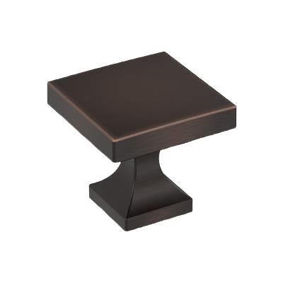 Square oil-rubbed bronze cabinet knob with pedestal design for furniture hardware and home improvement under $50