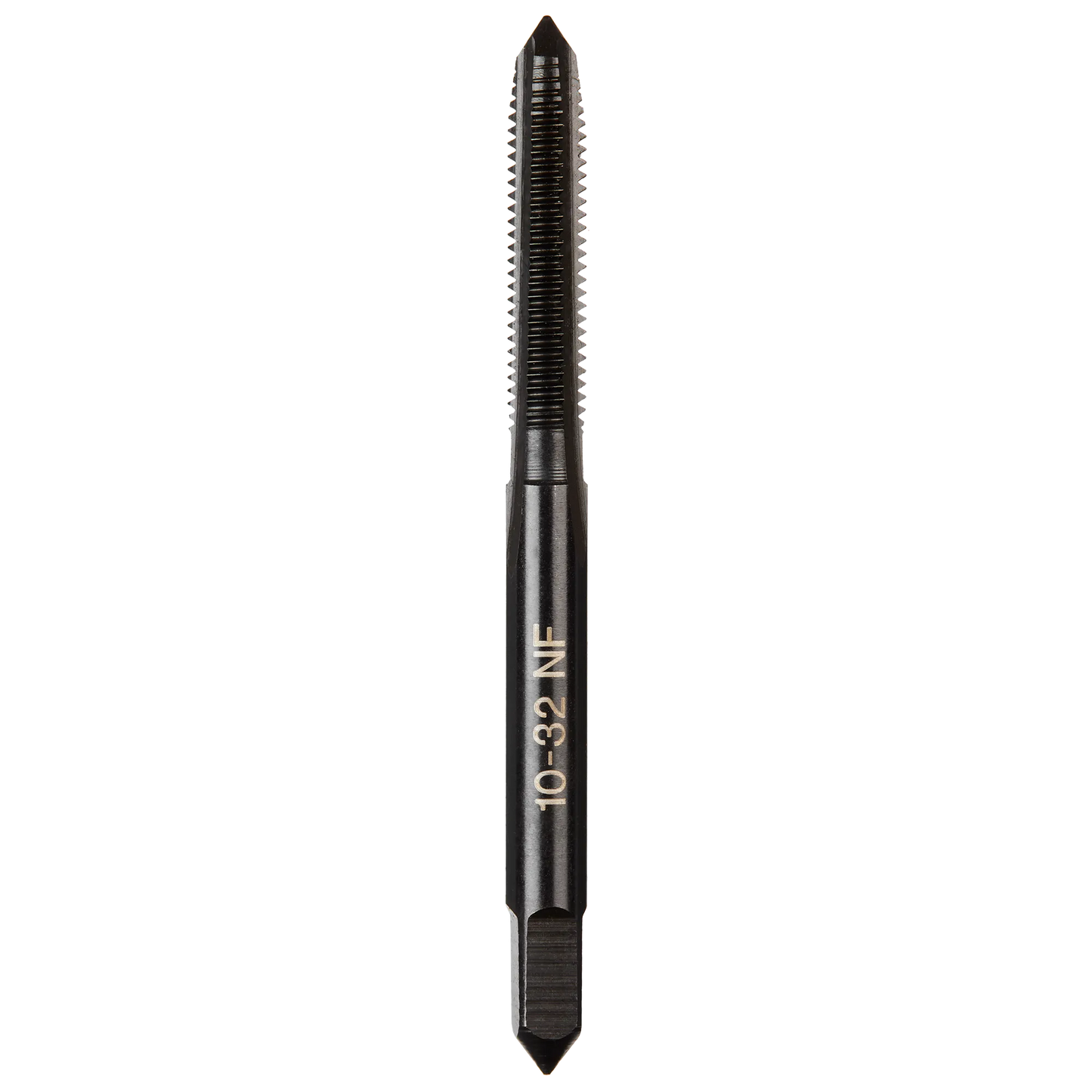 Black straight flute plug tap with 10-32 NF threading, part of Milwaukee tool accessories under $50 collection